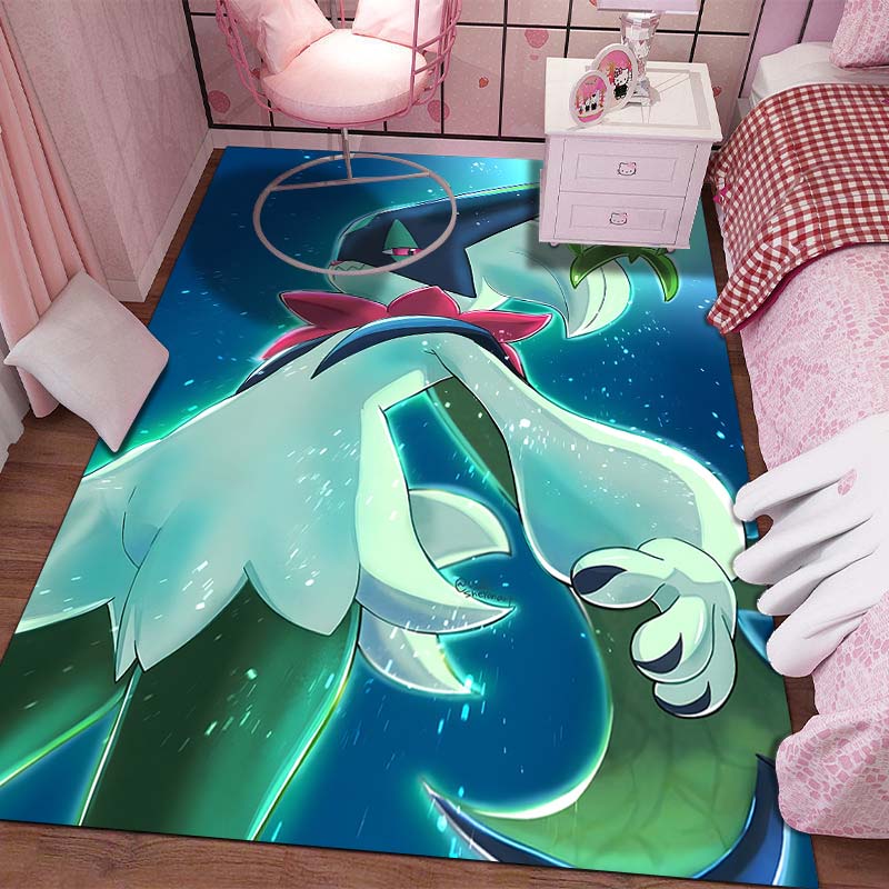3D Cartoon P-Pokemon Meowscarada Pattern Carpets for Living Room Bedroom Bedside Floor Mat Area Rug Home Decor Next Day Shipping