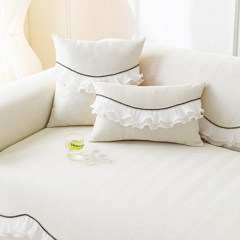 Summer Cool Sofa Cushion French Skirt Cool Seat Cushion New Special-Shaped One-Piece Combination Sofa Cover