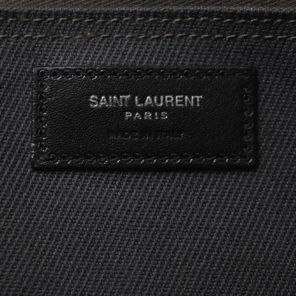 Great SAINT LAURENT PARIS Tote Bag Rive Gauche N/S Dark gray canvas mens 632539 Used