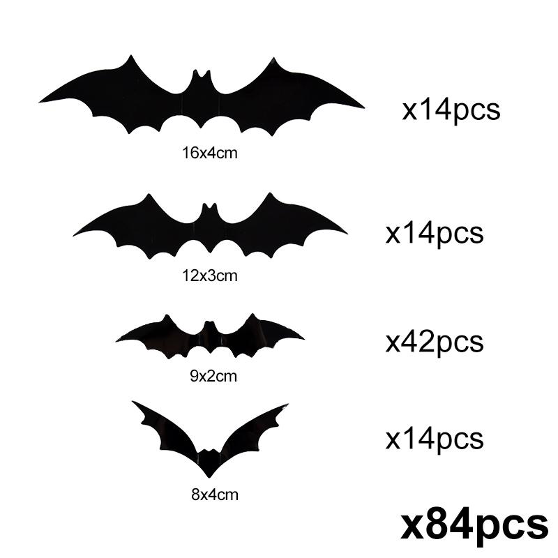 Halloween 3D Black Bat Wall Stickers For Home Room Indoor Decoration Scary Props Kids Party Favors Wall Decals Window Sticker 5