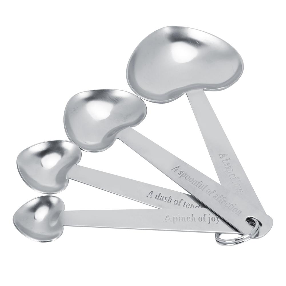Мерные ложки из нержавеющей стали в форме сердца, совок, инструмент для выпечки, кухонная утварь