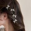 Korean Metal Bow Hair Clip For Women Sweet Cool Silver Color Small Side Clip Duckbill Hairpin Headwear Hair Accessories