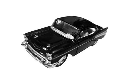Kinsmart Chevrolet Bel Air (1957 год) Черная литая модель автомобиля масштаба 1/40 KT5313b [Параллельный импорт]