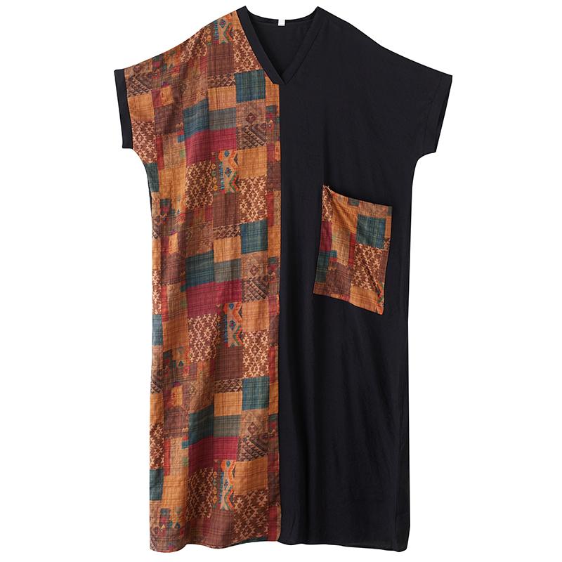 Dimanaf Новое женское летнее длинное повседневное платье 2025 года большого размера, свободное льняное винтажное базовое макси-платье 9847