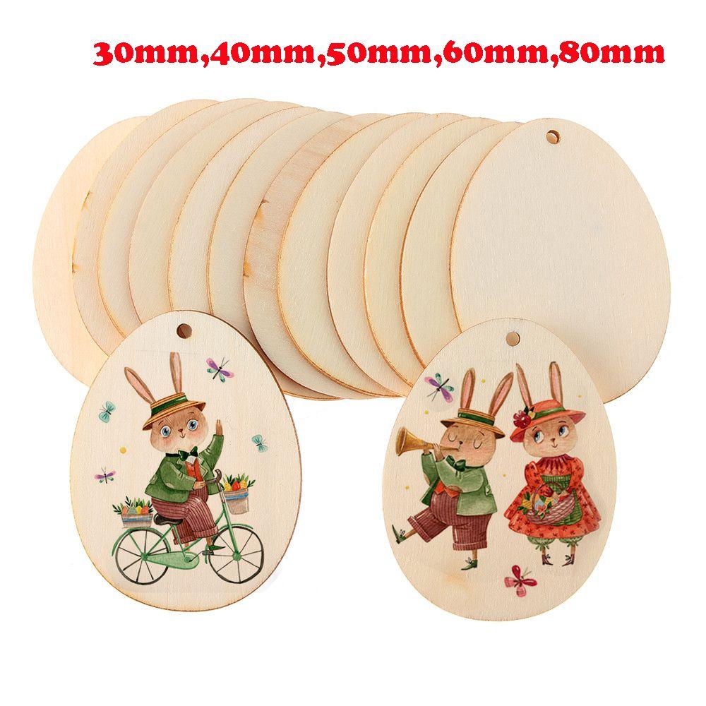 Household Drawing Graffiti Hanging Ornaments Wood Slice Wood Chips Easter Eggs Easter Decorations