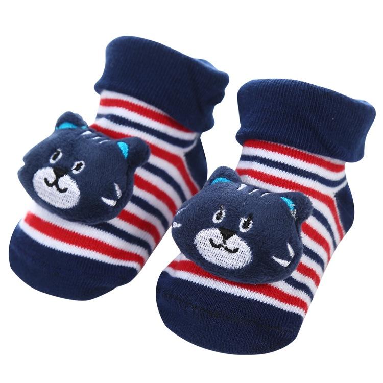 В НАЛИЧИИ 0-12 месяцев Новорожденные Новые Мультяшные Нескользящие Объемные Кукольные Детские Носки Полосатые В горошек Милые Детские Носки