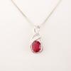 Natural Pink Rubellite Gemstone 925 Sterling Silver Jewelry Zircon Pendant 1.22" CZP-13-15