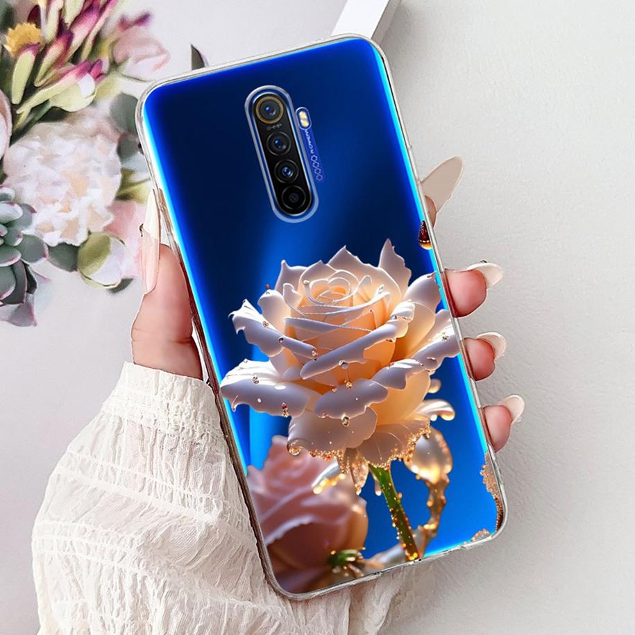 For Realme X2 Pro Case RMX1931 Cover Popular Flower Soft Clear Silicone Back Cover For Realme X2 XT Bumper RMX1921 RMX1992 Funda