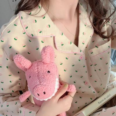 Женская пижама, новый осенне-весенний комплект с длинными рукавами, мягкая пижама в полоску с рисунком, женская домашняя ночная одежда, кардиган