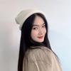 Roll-up String Knit Beanie (Ivory)