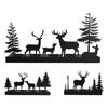 Christmas Forest Deer Candle Holder Iron Tree Deer Silhouette Candle Stand Candlestick Home Office Holiday Party Table Centerpiece Decoration