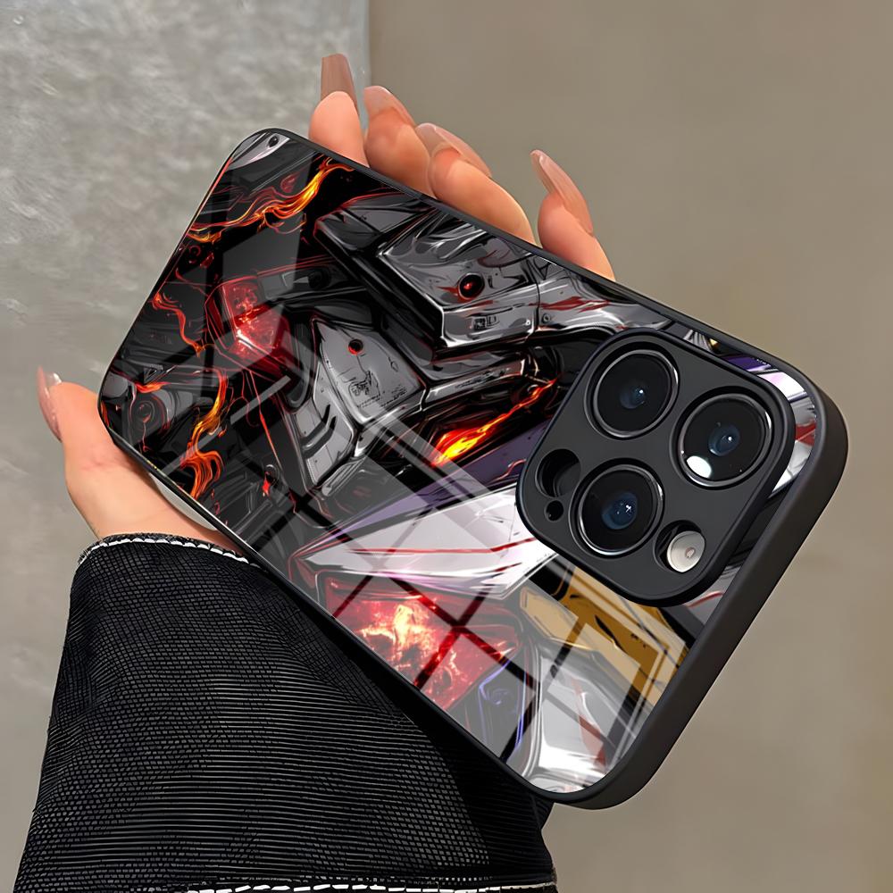 Чехол для телефона G-Gundam для IPhone 17 Pro Max 16 15 14 Pro Max 13 11 X Xs Xr 8 7Plus Стеклянная крышка