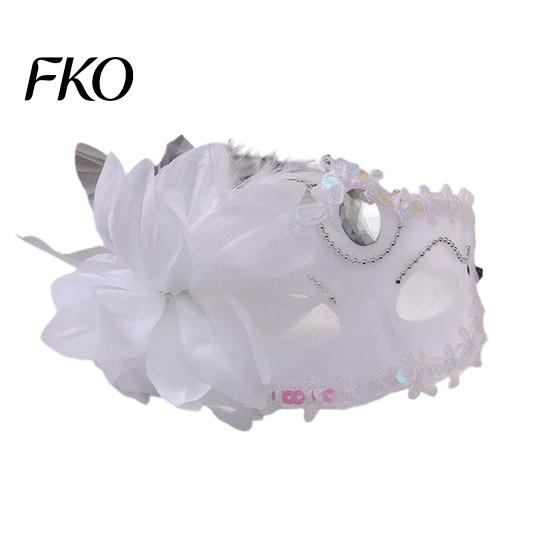 Party Half Mask Face Masquerade for Women, Mesh Flower Rhinestone Venetian Half-face Mask, Costumes Accessory Halloween Carnival Prom Ball Vintage