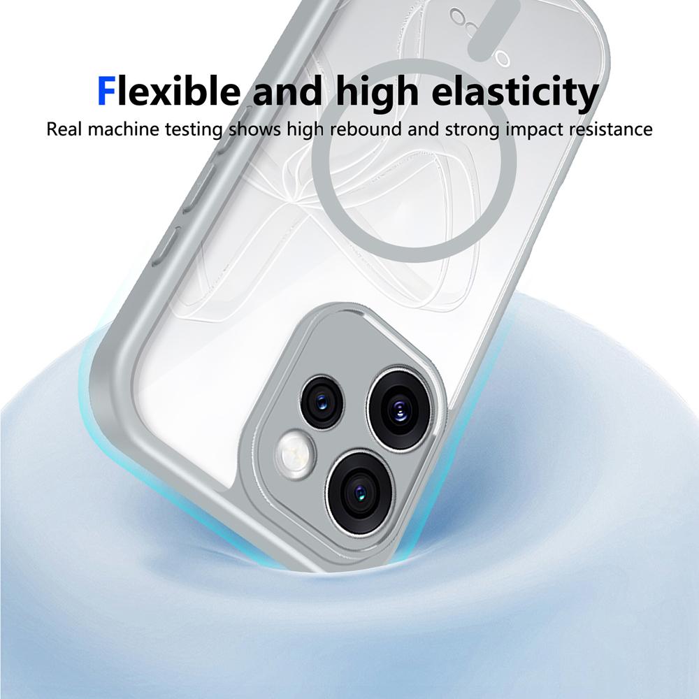 KEYSION Transparent Magnetic Phone Case for OPPO Reno15 Pro Max 5G Silicone+PC HD Clear Shockproof Cover for OPPO Reno15 F 5G