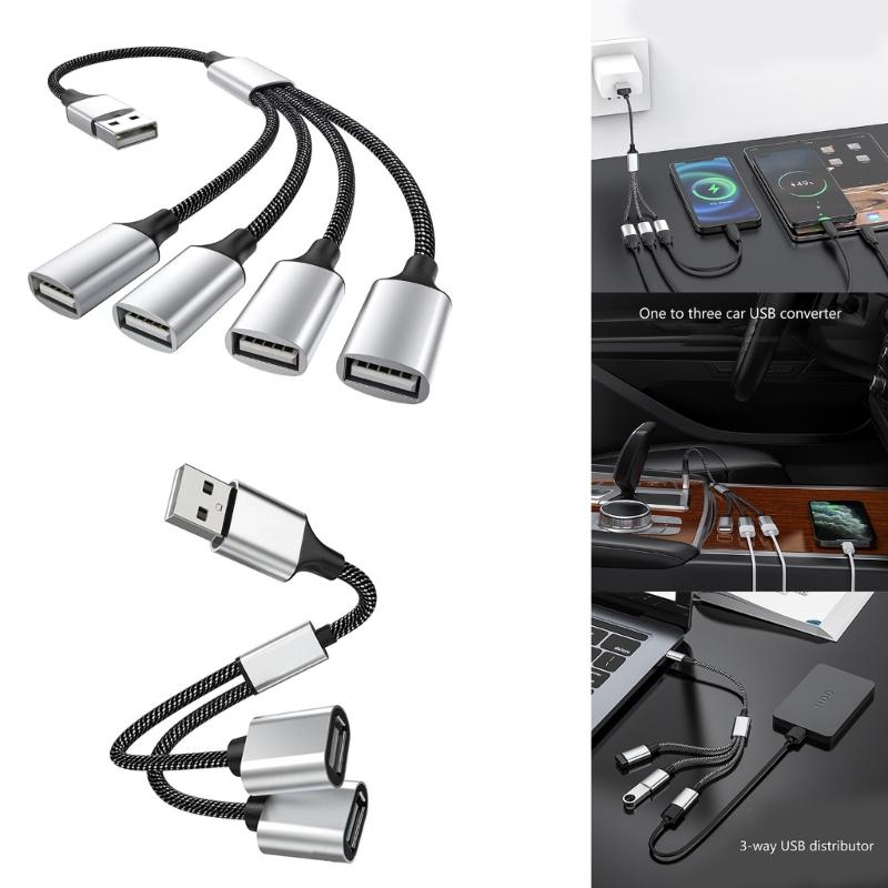 USB Splitter Cable,USB/Type C Male to 2/3 Female Extension Cord Connector,USB Port Hub Data&Charger Power Split Adapter