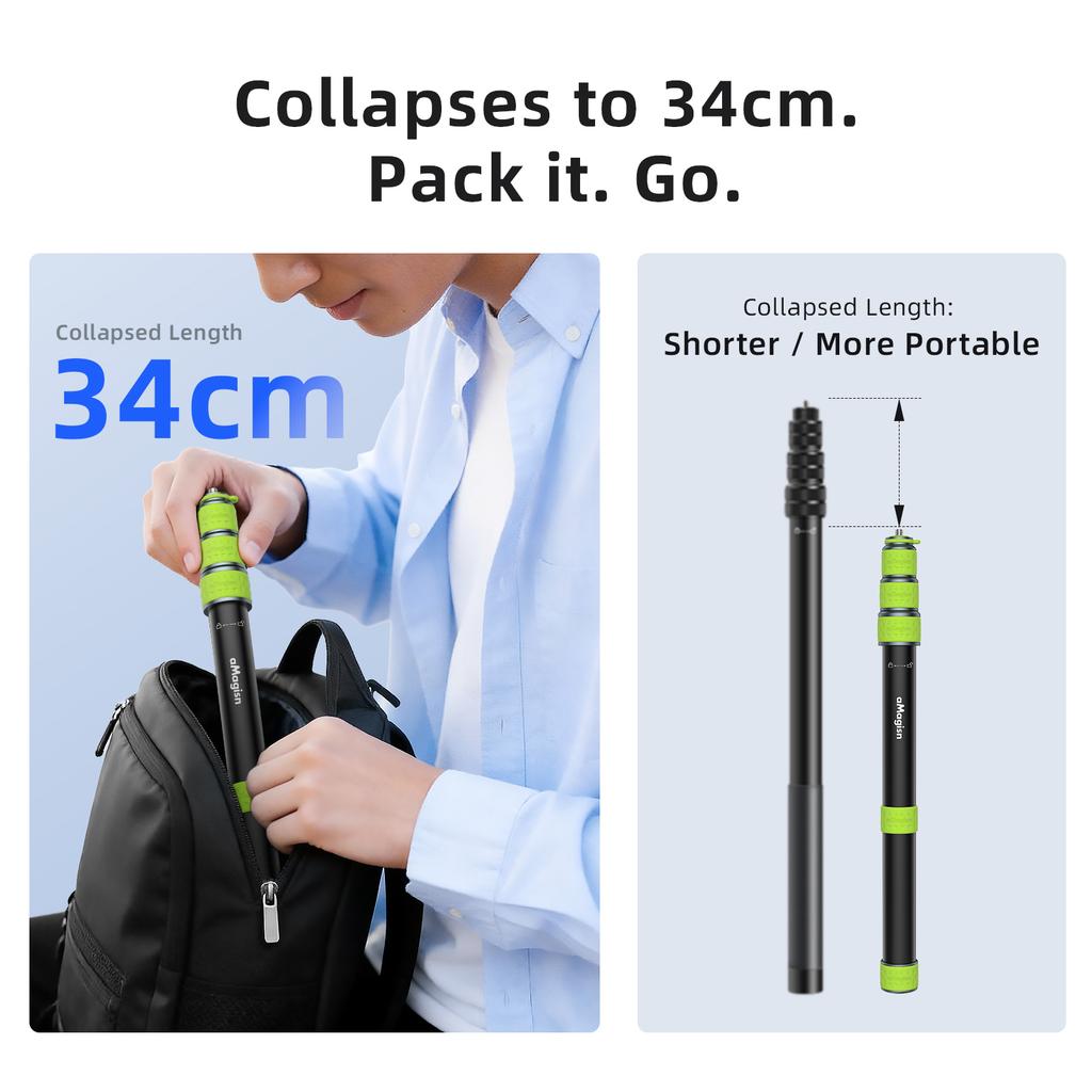 Aluminum Alloy Telescopic Stick Wear Resist Riding Selfie Sticks Double Clamp Handlebar Selfie Stick Cycling Accessories
