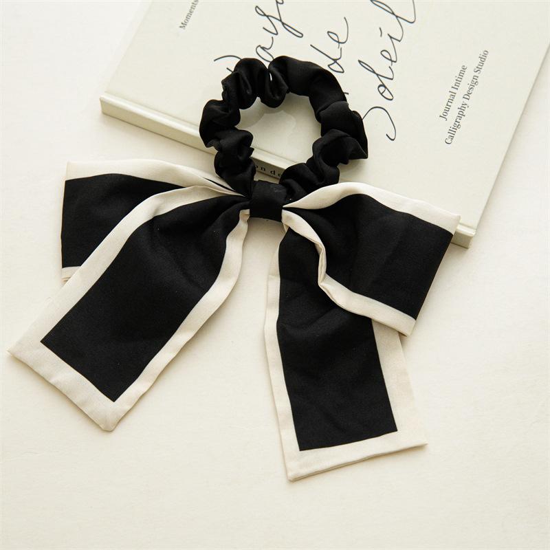 Large Bow Ribbon Hair Rope Rings French Woman Hair Scrunchies Ponytail Holder Elastic Hair Ties Hairbands Elegant Headwear