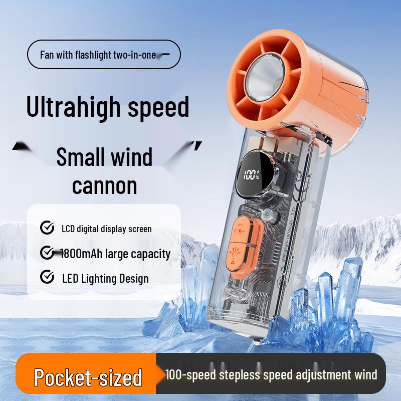 New High-Speed Turbo Mini USB Fan: Silent, Powerful, Long-Lasting, 100-Speed Handheld Cooler
