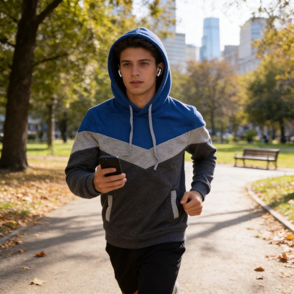 Mens Color Block Hoodie With Cotton Fabric For Casual Winter Wear For Young Men