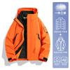 WENHOUU 3-in-1 Waterproof Outdoor Jacket Men Women Kids Removable Fleece Liner Windproof UV Protection Hiking Camping Travel
