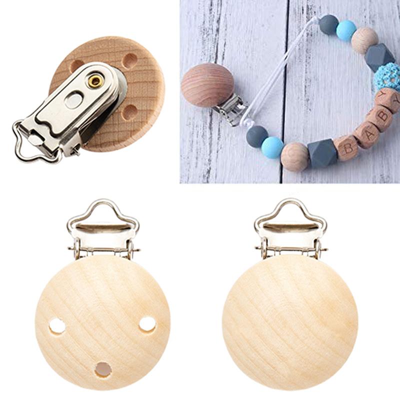 Деревянные детские зажимы для пустышек, держатель для пустышек из бука, симпатичный зажим для прорезывания зубов у младенцев, зажимы для пустышек своими руками, аксессуар