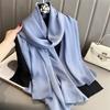 90*180cm Fashion Luxury Solid Color Silk Scarf Women Soft Smooth Scarves Head Wrap Hijab Outdoors Muffler Long Shawl Beach Towel