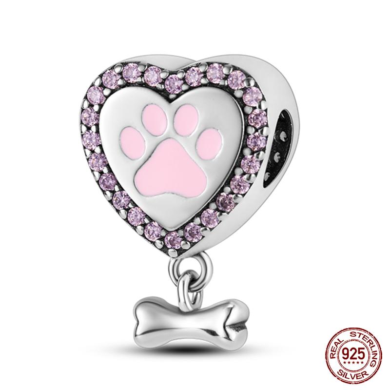 Настоящая медь Розовая серия Шармы-бусины в форме сердца Подходят для оригинальных браслетов Qikaola Сделай сам Украшения на День матери Подарок для мамы