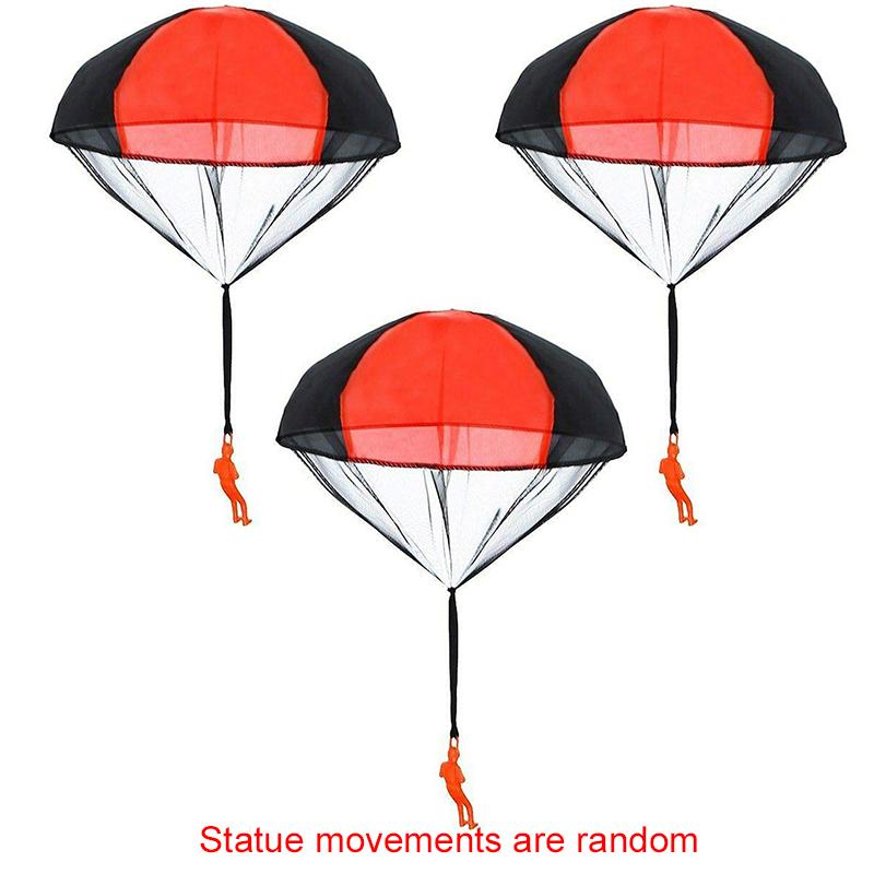 3PCS Hand Throwing Parachute 6 Colors Available Outdoor Interactive Sport Aerial Flying Parachute for Backyard Park Activity ZYF