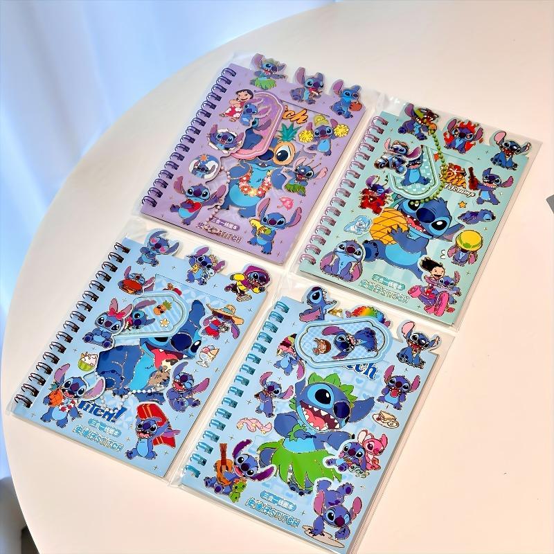 1 шт. Спиральный блокнот Disney Стич 3-в-1 Книга с наклейками Студенческие канцелярские принадлежности Подарок