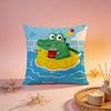 Fun Happy Crocodile Cartoon Cushion Cover Comfortable Durable Pillow Cover MultiScene for Home Office Car Sofa