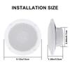 Herdio 160W Bluetooth 4 Inch Recessed Ceiling Speaker Kit Amplifier Waterproof Ceiling Speaker Bathroom Kitchen Home Outdoor