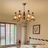 Mid-Century Amber Glass Chandelier for Living Room, Bedroom, Dining Room, or Bar