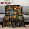 Golden Dragon Compilation 2D Flat Pattern Flannel Blanket, High quality All Seasons, Home Decor, Warmth and Comfort, Perfect for Christmas Gifts.