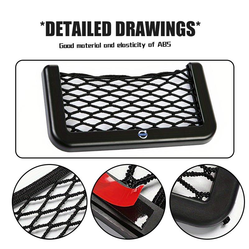 sgjkp3 For Volvo Car Seat Side Back Net Pocket Sundries Pockets Mesh Storage Bag Xc60 Xc90 V40 V60 S60 V50 V90 S80 C40 XC40 V70 XC70