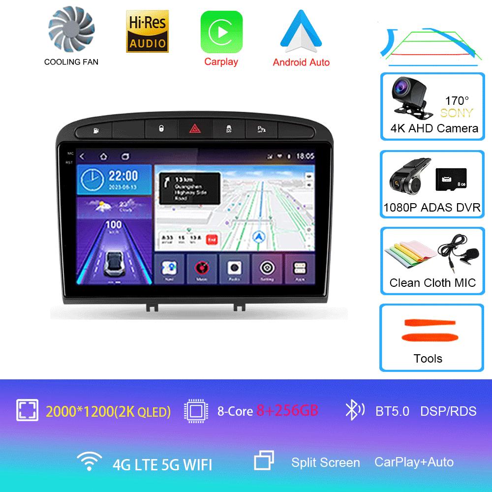 Android 14 Carplay Auto для Peugeot 308 308SW 2007-2015 408 2012-2020 GPS автомобильный радиоприемник мультимедиа видеоплеер стерео WIFI+4G DSP