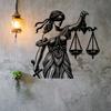 Металлическое настенное искусство 'Слепая Леди Правосудия', погодоустойчивая скульптура богини в подарок юристу, на выпускной из юридической школы, для декора домашнего офиса