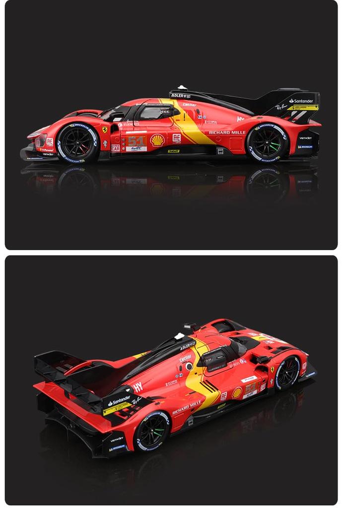 Bburago Ferrari 499P LMH Diecast Ferrari 499P WEC Prototype Racing Le Mans 24 Hours Hypercar Finished Perfect for and Appreciation 124 Car, Car,