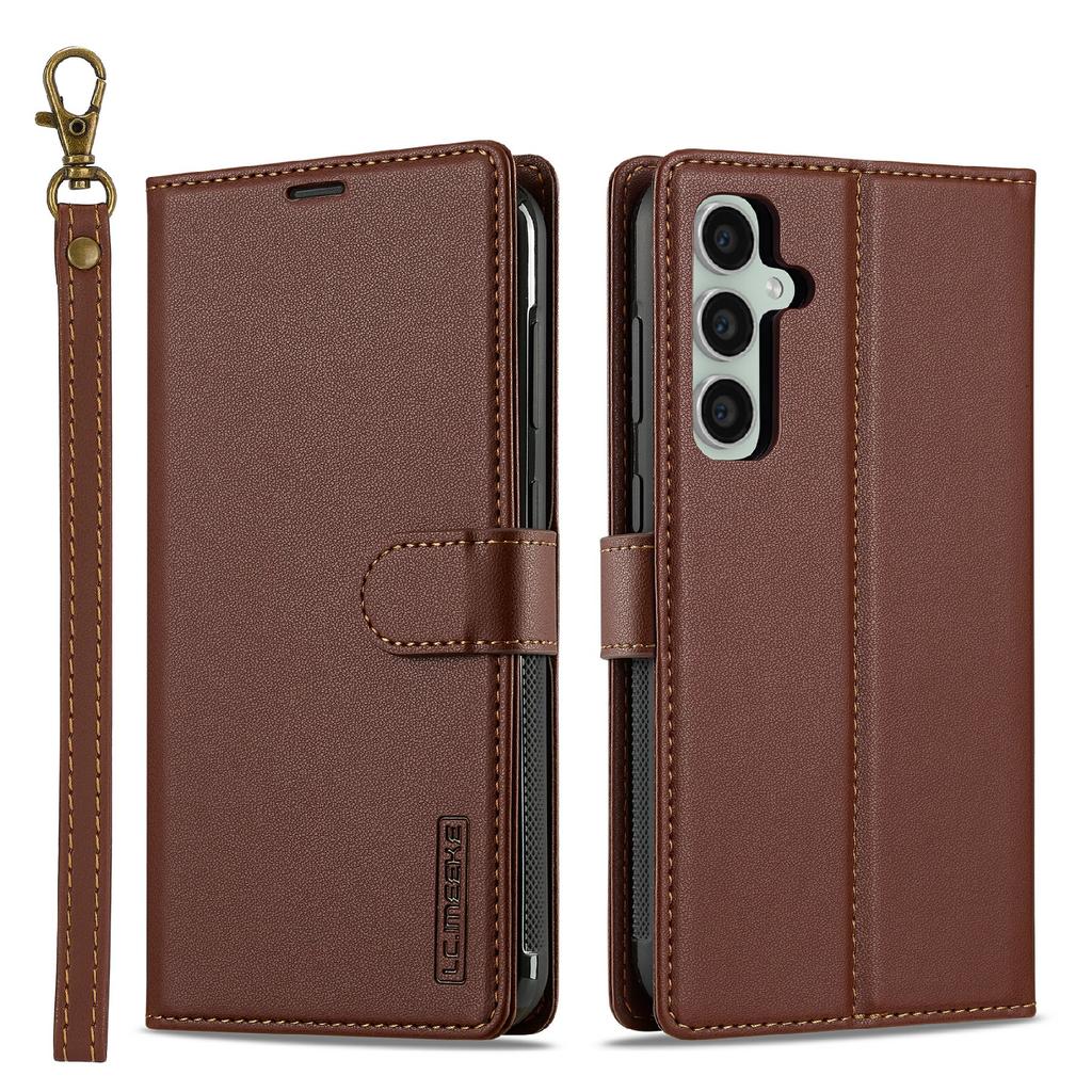 LC.IMEEKE L2 Series for Samsung Galaxy S25 FE Case PU Leather Wallet Detachable Magnetic Phone Cover