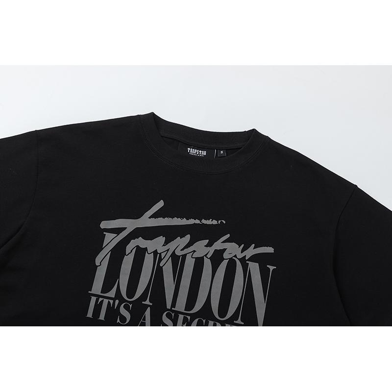 705 Trapstar London 2025 Лето Новая Высококачественный Хлопок Круглый Вырез Свободный Большой Размер Мужская и Женская Футболка Парная Футболка