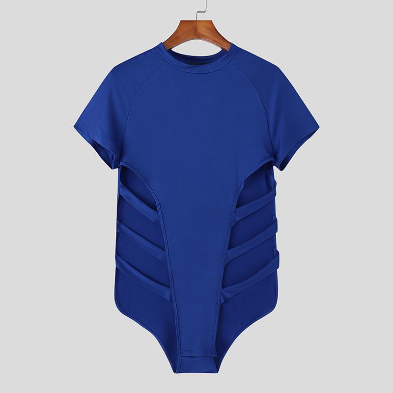 INCERUN Мужские комбинезоны с коротким рукавом и повязками, облегающие комбинезоны, домашняя одежда