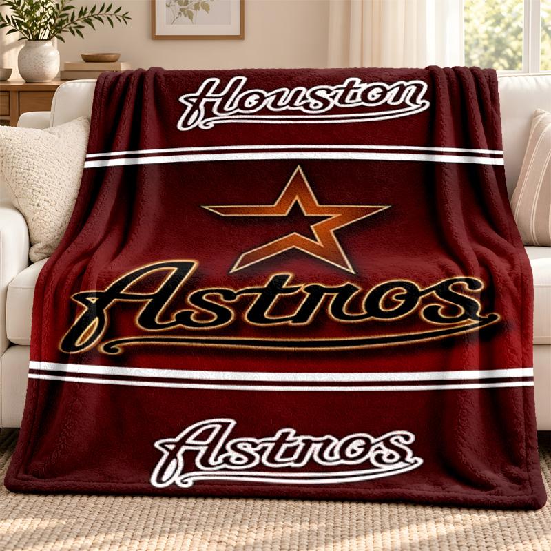 Houston Astros blanket Flannel Blanket Soft Cozy Plush Throw for Sofa Bed Lightweight Home Decoration Outdoor camping