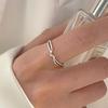 Korean Version Plain Ring Irregular 925 Sterling Silver Versatile Ring Women's Niche Ins Style Design Non-fading Combination Ring