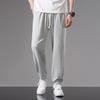 Men's Summer Section Thin Section Tie Loose Elastic Waist Solid Colour Leisure Sports Trousers Wearable Breathable Simple Leggings