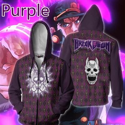 Толстовки на молнии с 3D принтом японского аниме «Невероятные приключения Джоджо», модные толстовки с капюшоном для косплея, куртка