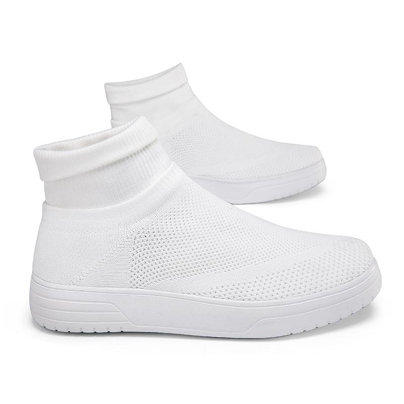 Women Casual High Top Platform Sneakers Slip On Socks Shoes Couple Flats for Men