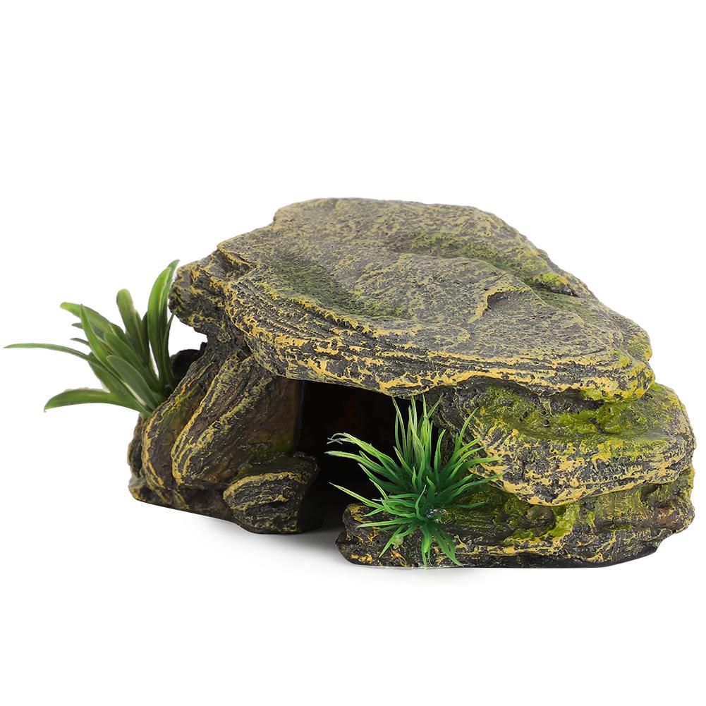Turtle Reptile Habitat Hiding Caves Aquarium Fish Tank Amphibious Vivid Safe Shelters