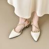 2025 весна и лето новые туфли-лодочки с острым носом, модные сандалии на среднем каблуке, женская обувь на толстом каблуке, туфли на высоком каблуке из лакированной кожи