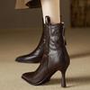 Дизайн Остроносые Женские Ботильоны Осень Зима Тонкие Каблуки Обувь Модные Короткие Ботильоны Zapatos De Mujer