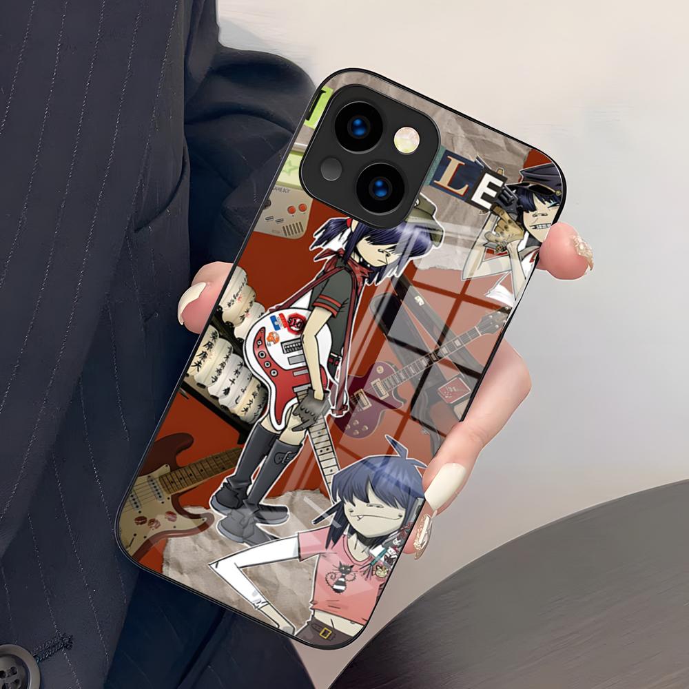 Аниме Рок-группа Gorillaz Чехол для телефона Для iPhone 17 Pro Max 15 Pro 16 14 Plus 12 13 Mini 11 Pro Ударопрочный Стеклянный чехол