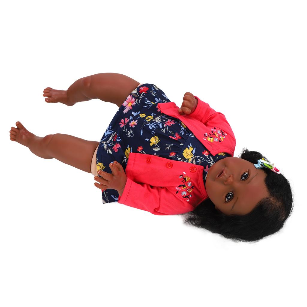 Reborn Toddler Dolls 23.6 Inch Cute African American Baby Dolls Toy Kid Birthday Gift